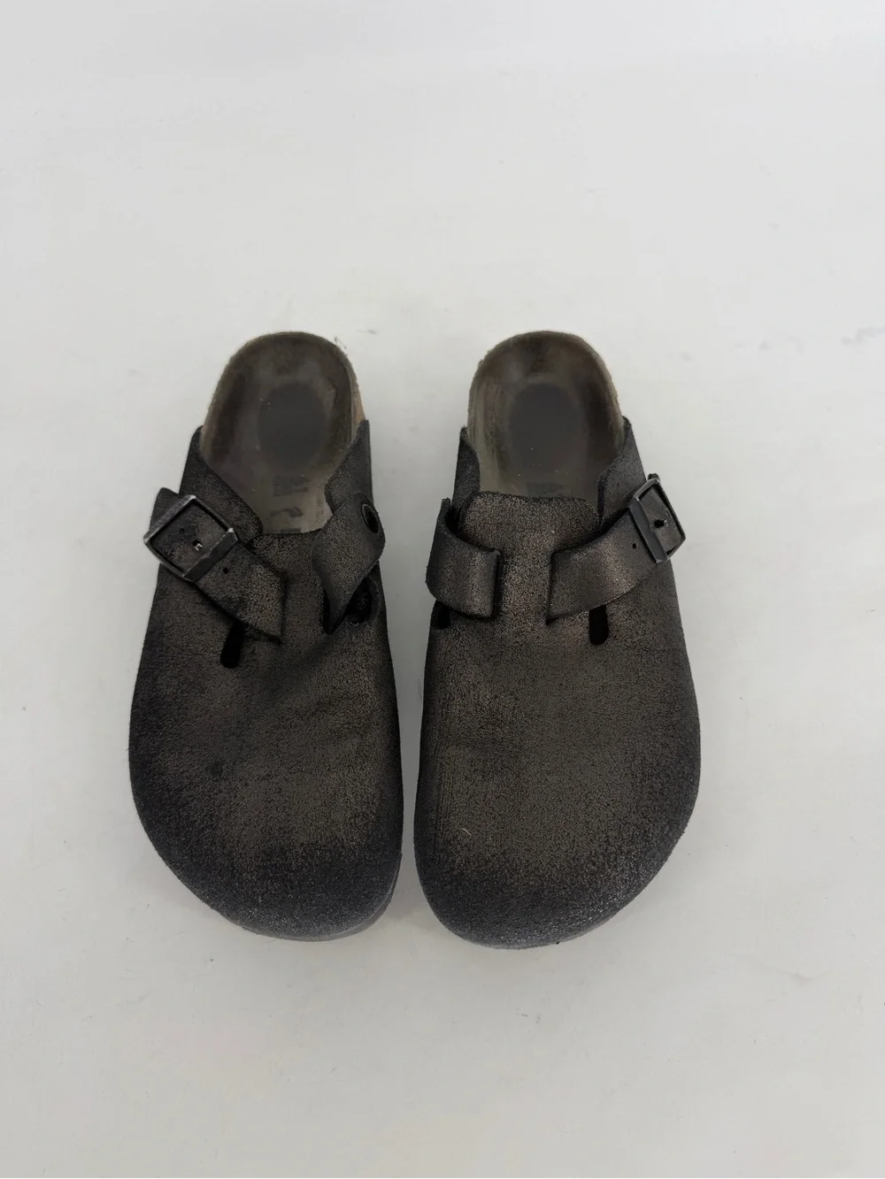Birkenstock Boston  Metallic Leather Clogs Size 41